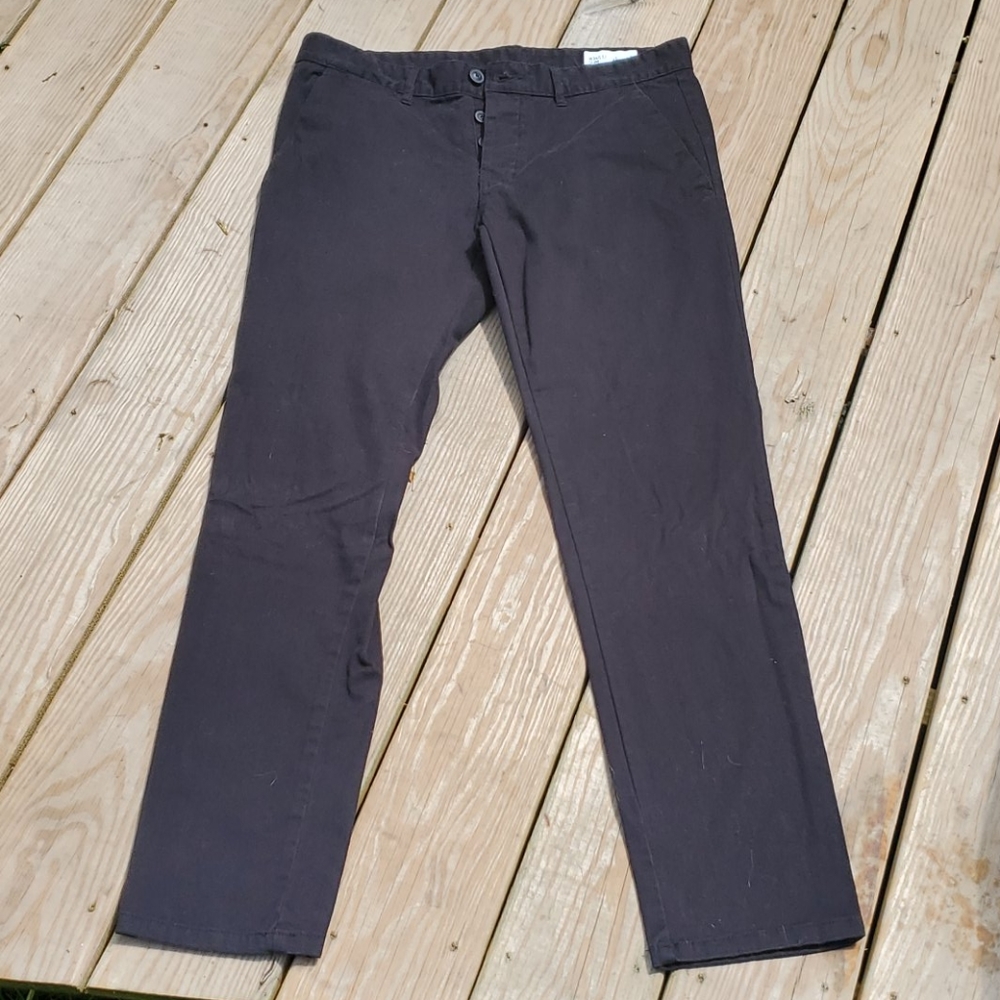 Black Cotton Casual Dress Pants 34/32